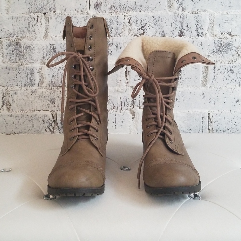 Light Brown Combat Boots
